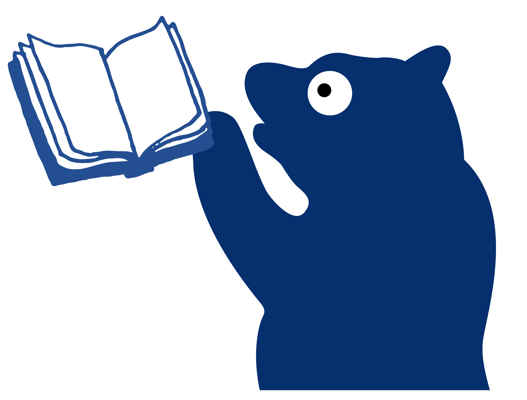 Millie the Bear holding a book