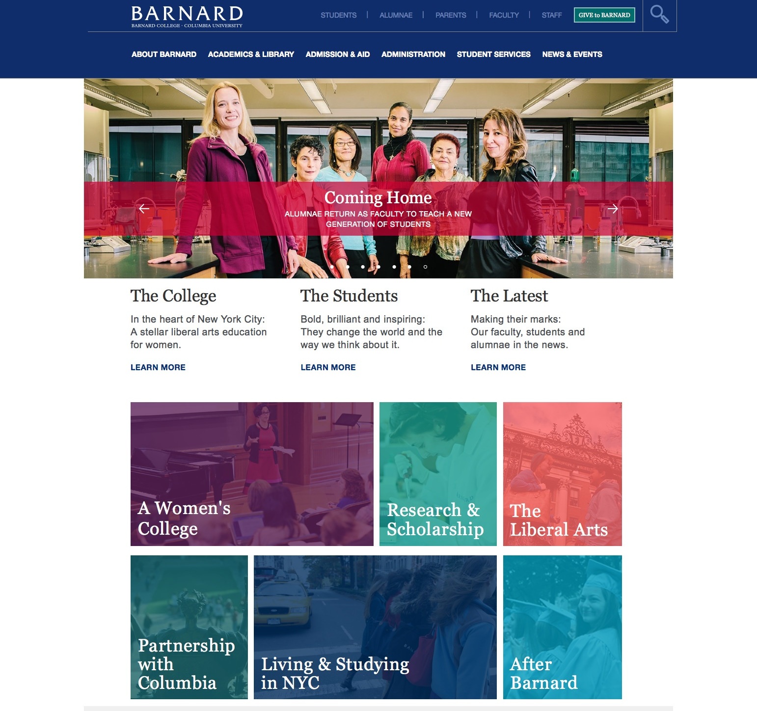 Barnard Launches Refreshed, Responsive site Barnard College