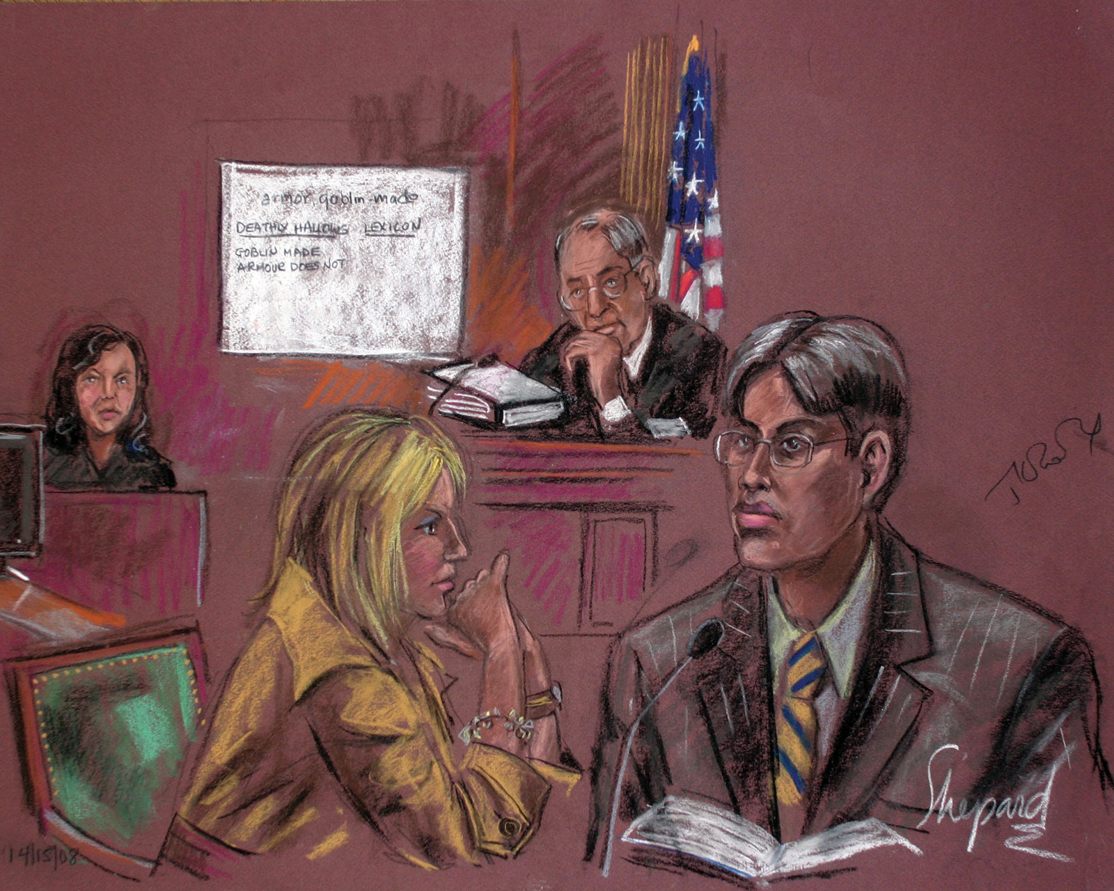 Court scene sketch