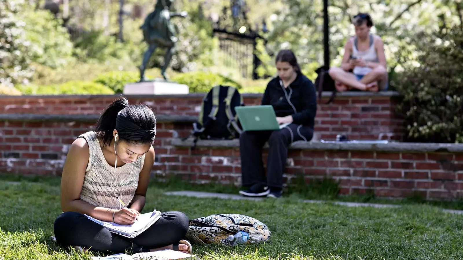 Studying on futter field