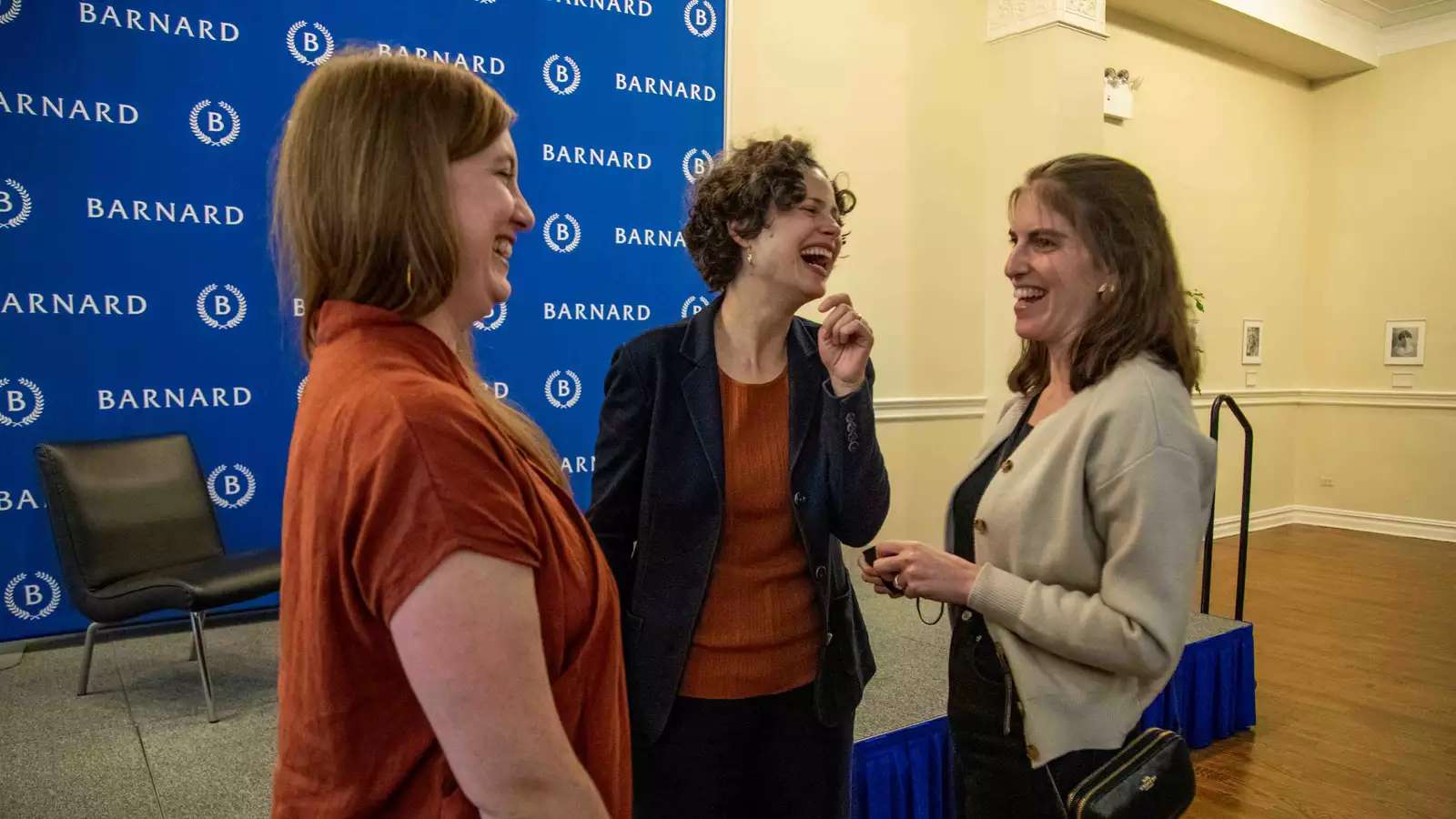 Three Barnard Alumnae laughing
