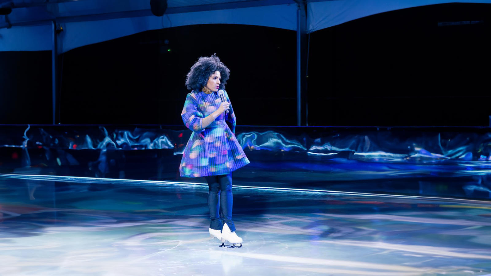 Alicia Hall Moran on the Ice in blue 