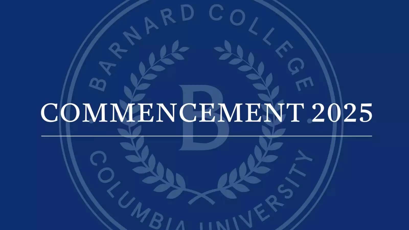 Barnard Logo with "Commencement 2025" written