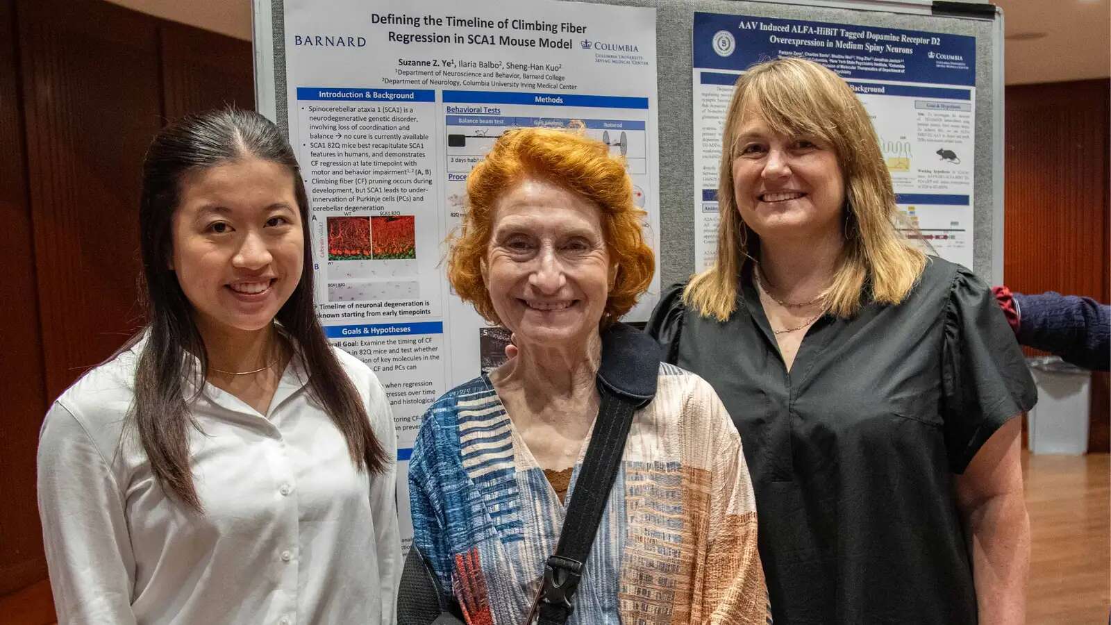 Three students smiling that broke ground at Barnard's Summer Research Institute