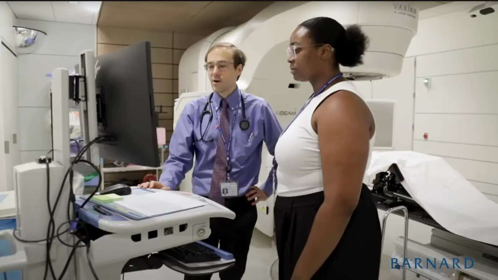 Still from the 2024 SRI Video showing student talking with mentor