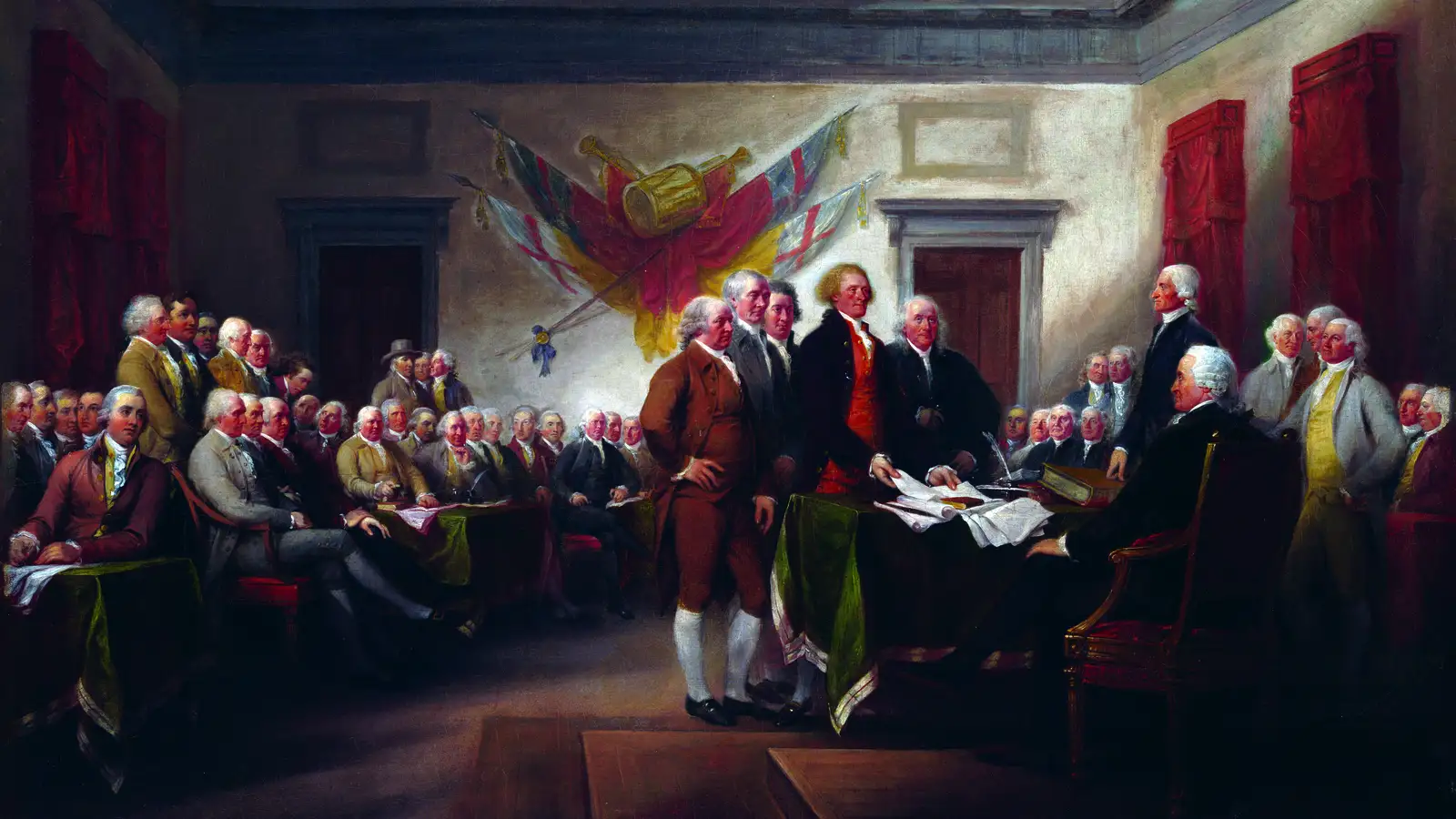 "The Declaration of Independence, July 4, 1776" by John Trumbull, 1818.