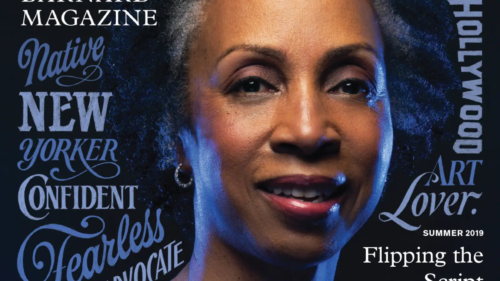 Black woman's portrait on the cover of Barnard Magazine, summer 2019