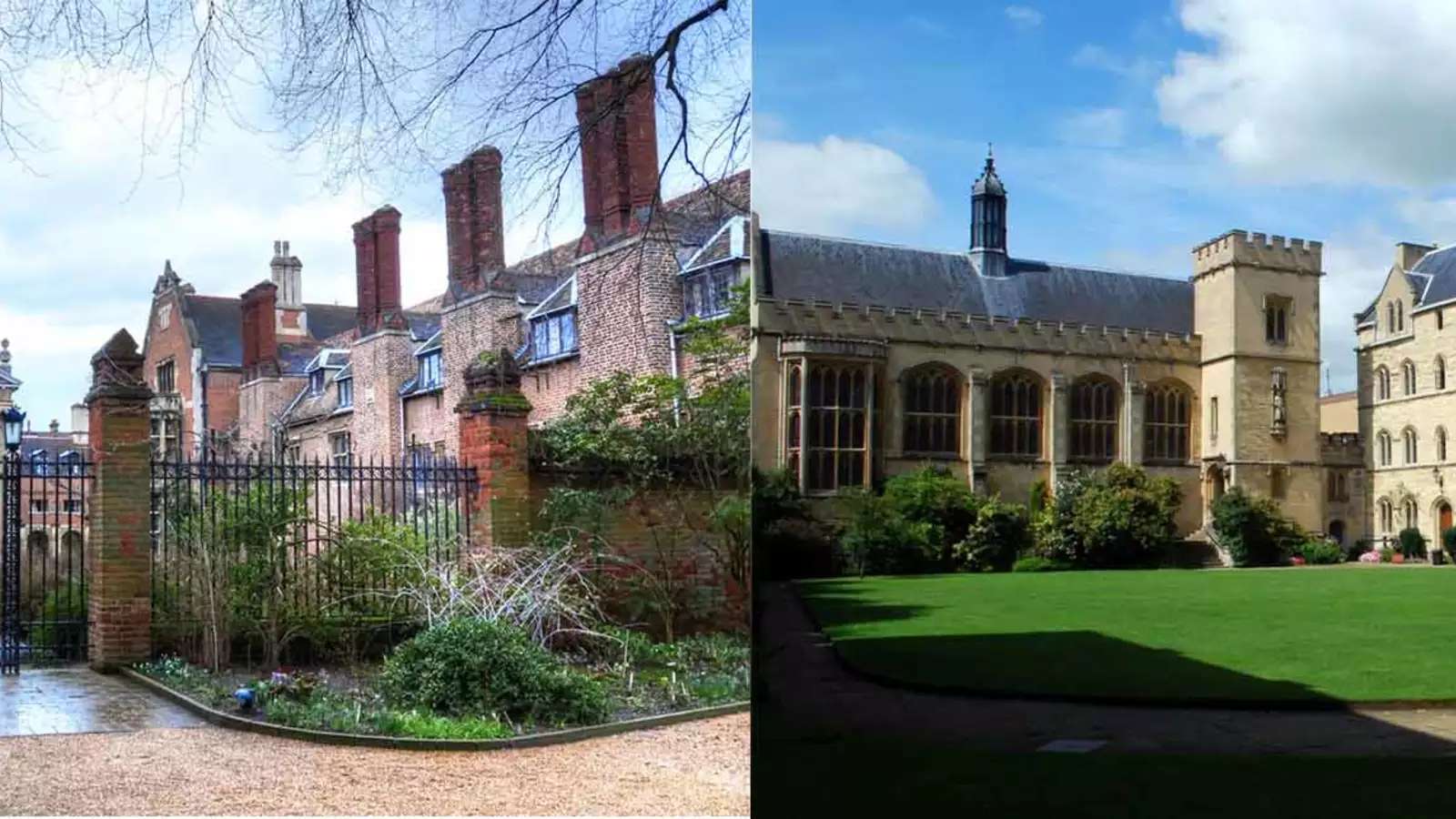 2 exterior views side by side of Pembroke Colleges