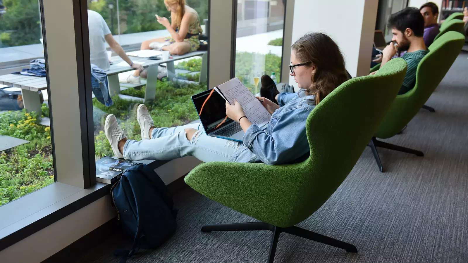 Students studying