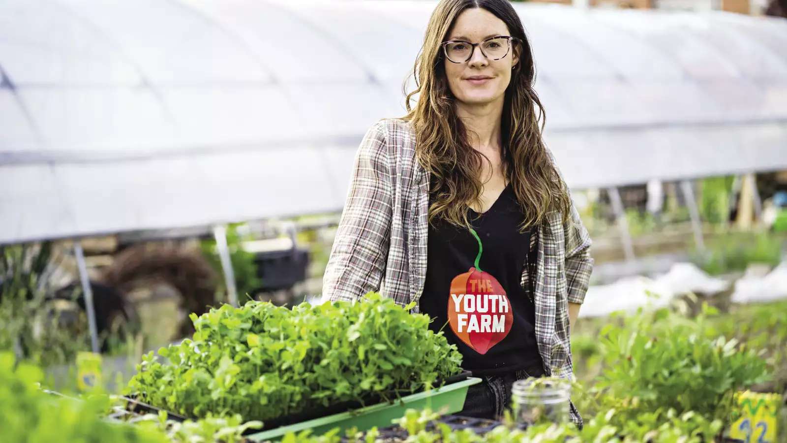 Molly Culver '03 in an urban garden