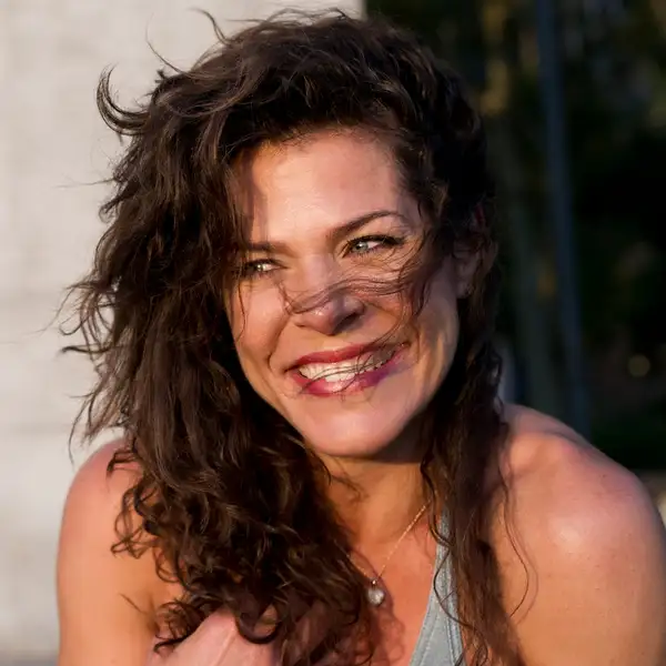 Woman glancing to the side as she poses