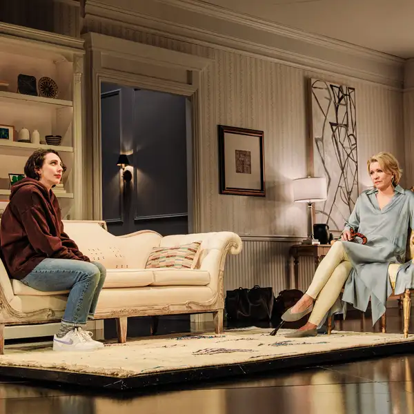 Production still from Becky Shaw; Lauren Patten and Linda Emond pictured. 