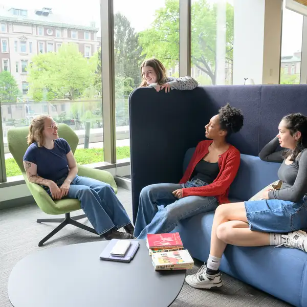students in the library