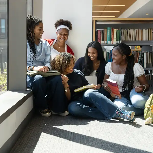 Students in library