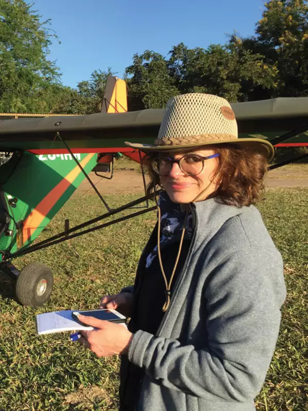 Natalie Angier on assignment at Gorongosa National Park, in Mozambique
