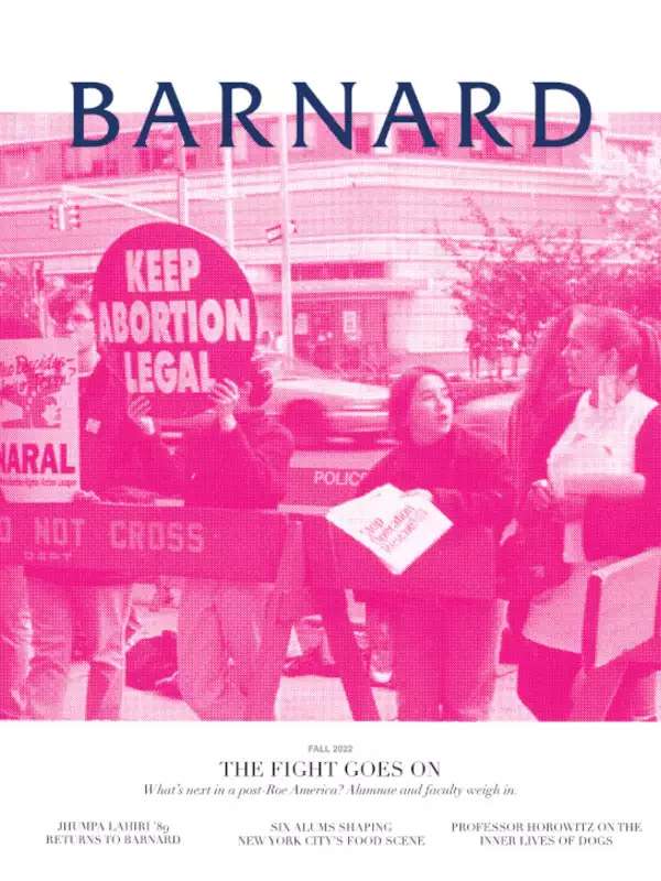 1990s protest about keeping abortion legal, cover of Barnard Magazine, fall 2022