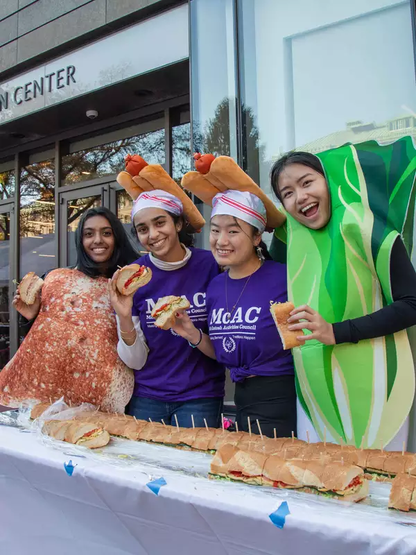 McAC students dressed in costumes at big sub