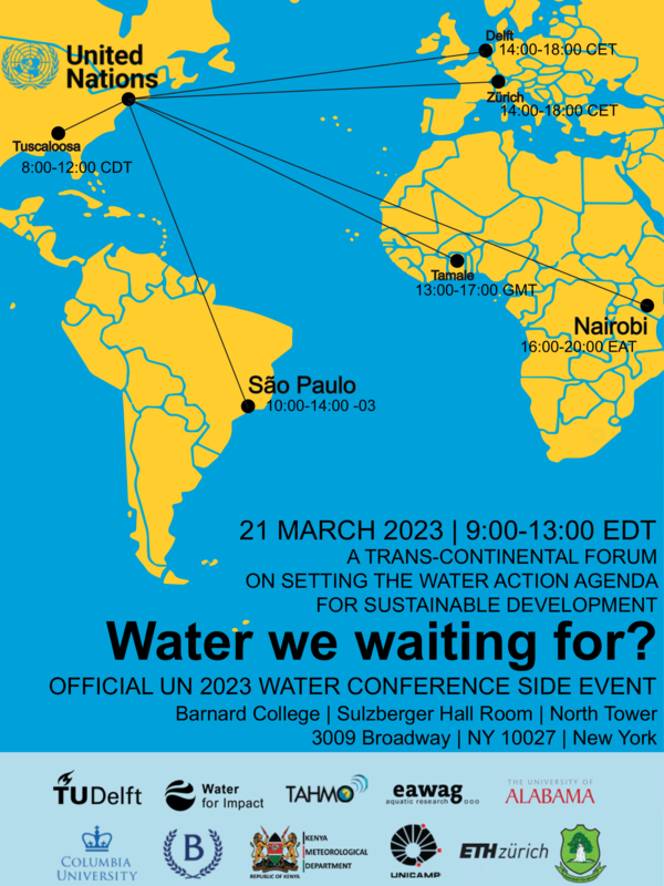 UN Water Day flyer for "Water we waiting for?" event