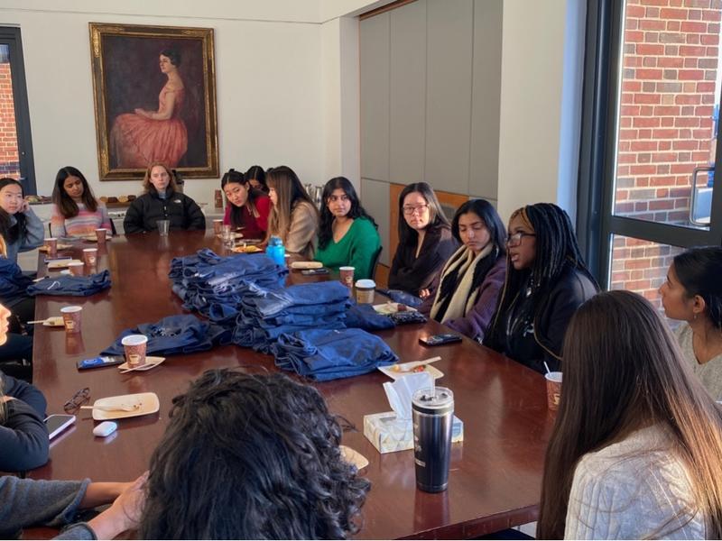 Bridgewater scholars at a roundtable discussion