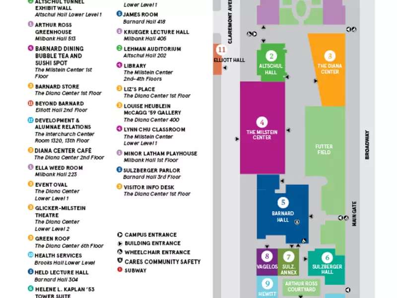 Barnard Campus Map