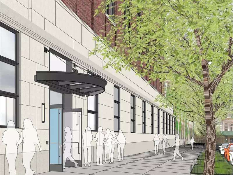 Rendering for Francine-A.-LeFrak-Foundation-Center-for-Well-Being-Claremont-entry