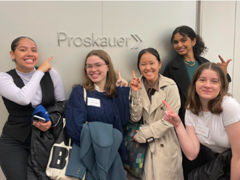 Students visiting Proskauer from Barnard