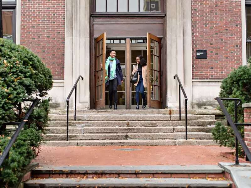Students Exiting Barnard Hall