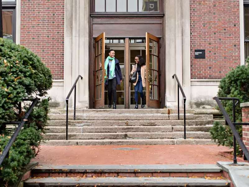Students Exiting Barnard Hall