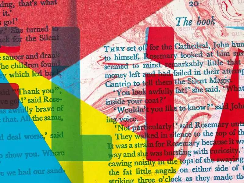 the word "flip" over the top of an open book