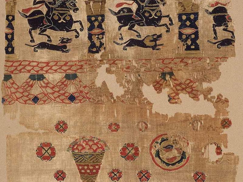 Fragment from a Coptic Hanging, 5th century, attributed to Egypt.inen, wool; plain weave, tapestry-weave; 40 15/16 in by 24 13/16 in