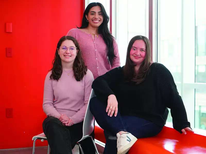 Abby Bonat ’25, Anusha Merchant ’25, and Hanna Bloomquist ’25