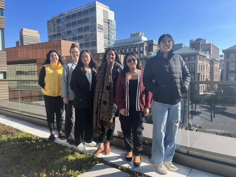 [Fall 2023 Director's Cohort with Athena Center Director Umbreen Bhatti '00 on the Milstein 4th floor terrace]