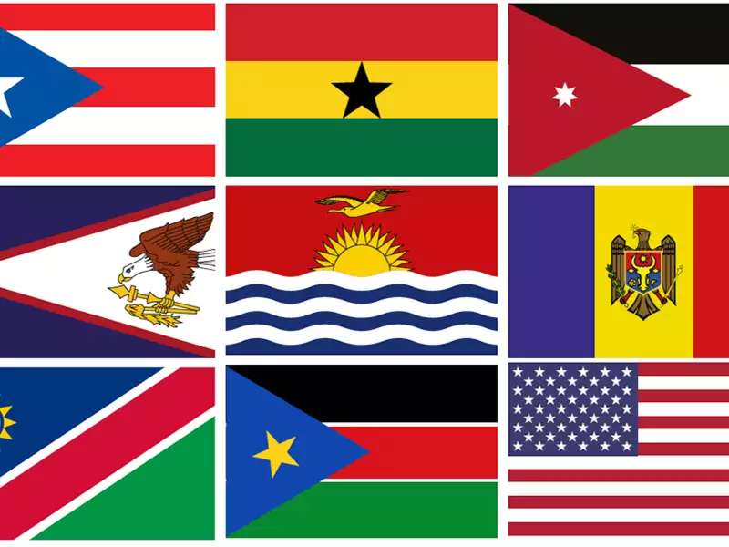 Images of flags from around the world