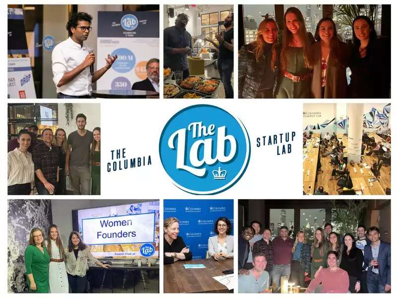 [Image description: a collage of photos from the Columbia Startup Lab surrounding the CSL logo]