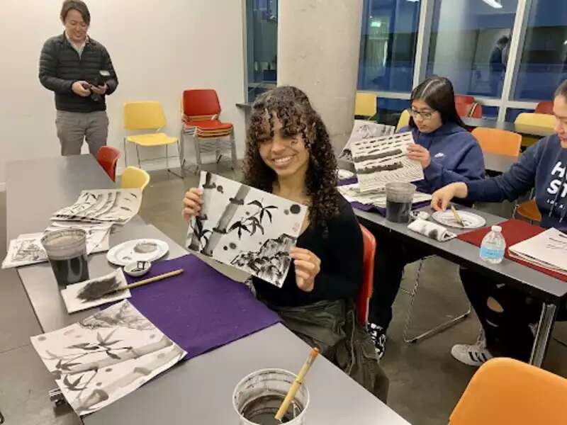 A student crafting