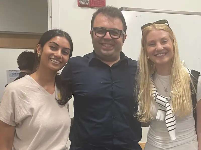 Nandini, Dr. Soheil Ashkani-Esfahani, and Julia Remlinger at Mass General Brigham.
