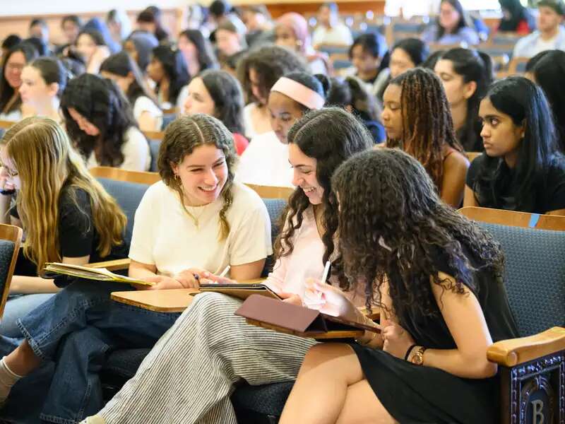 students at work