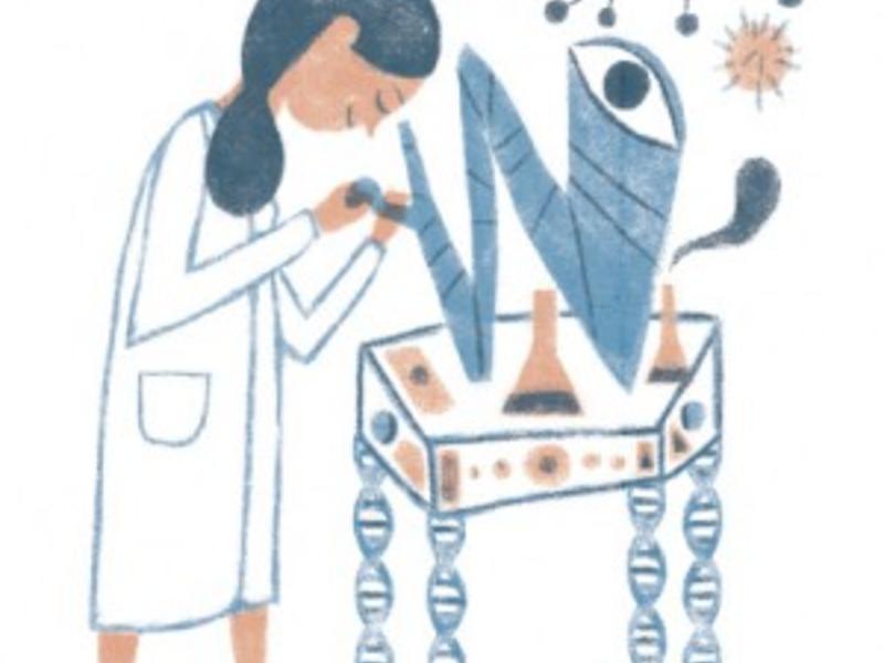 illustration of a woman scientist
