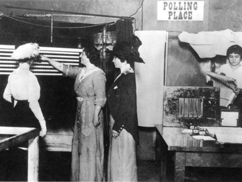 Women at a mock election circa 1922-26
