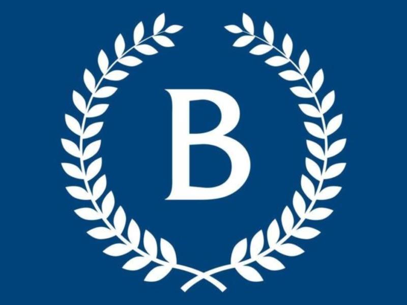 Barnard laurels surround the B, logo