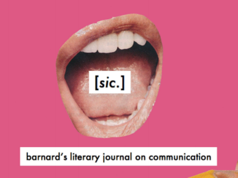 An open mouth with the word sic on the tongue--the cover of a literary journal