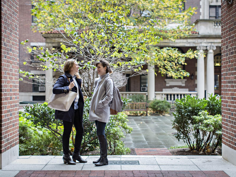 Students in the courtyard