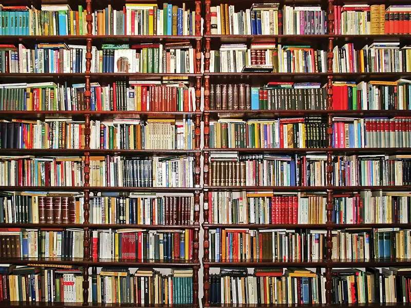 a filled bookcase