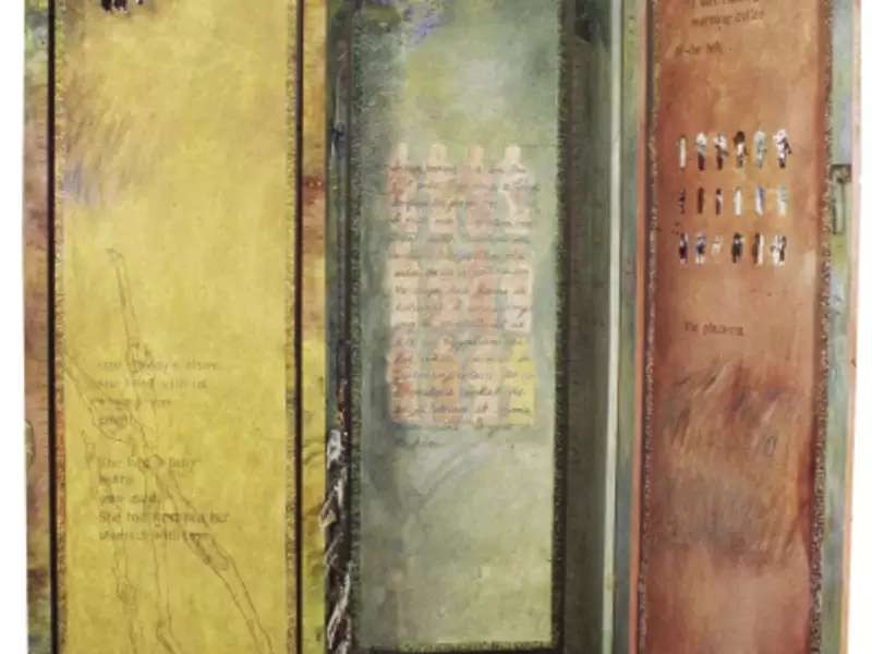 Sabra Moore artwork--double doors with a story inside