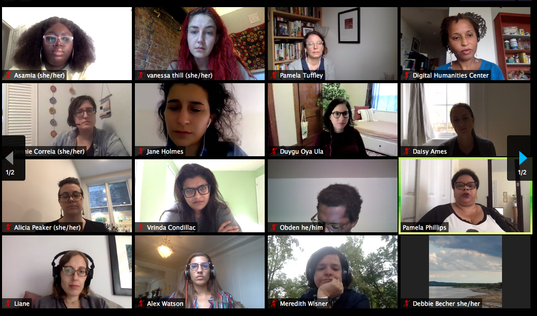 The Undesign reading group on a Zoom video call